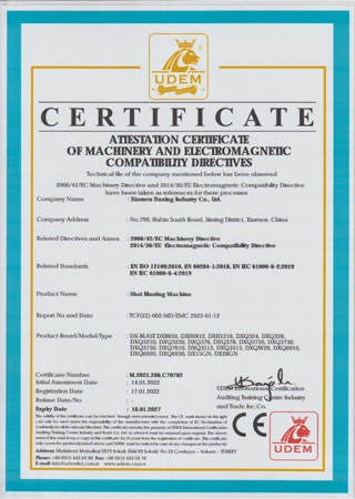 Atiestation Ceriificate Of Machinery And Electromagneiic Compatibiliiy Directives